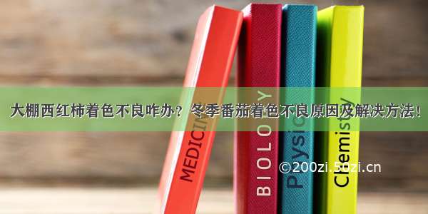 大棚西红柿着色不良咋办？冬季番茄着色不良原因及解决方法！