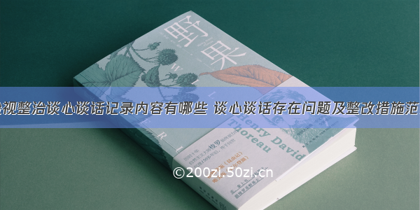 检视整治谈心谈话记录内容有哪些 谈心谈话存在问题及整改措施范文