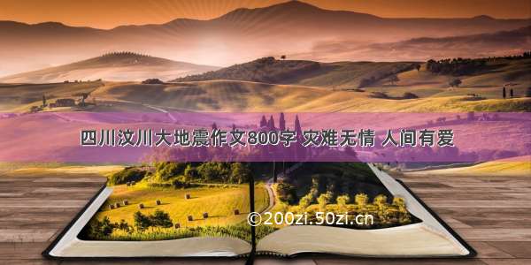 四川汶川大地震作文800字 灾难无情 人间有爱