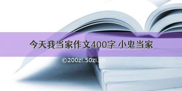 今天我当家作文400字 小鬼当家