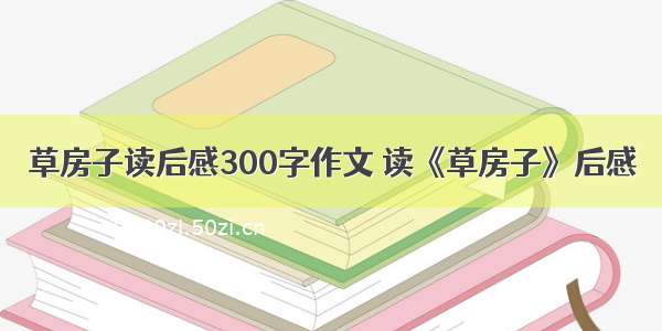 草房子读后感300字作文 读《草房子》后感