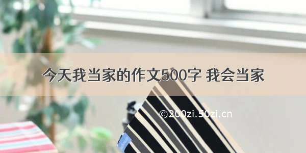 今天我当家的作文500字 我会当家