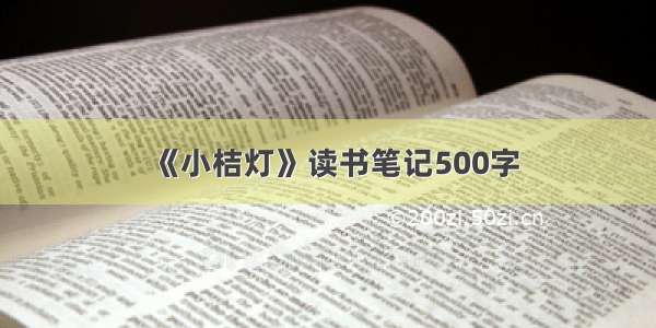 《小桔灯》读书笔记500字