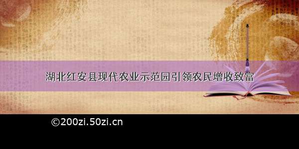 湖北红安县现代农业示范园引领农民增收致富