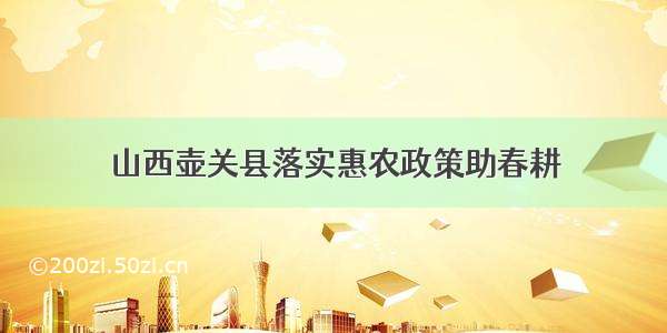 山西壶关县落实惠农政策助春耕