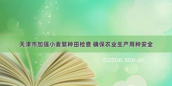 天津市加强小麦繁种田检查 确保农业生产用种安全