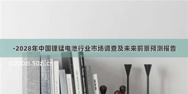 -2028年中国锂锰电池行业市场调查及未来前景预测报告