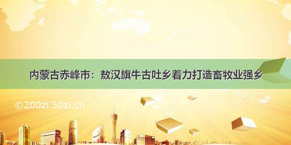 内蒙古赤峰市：敖汉旗牛古吐乡着力打造畜牧业强乡