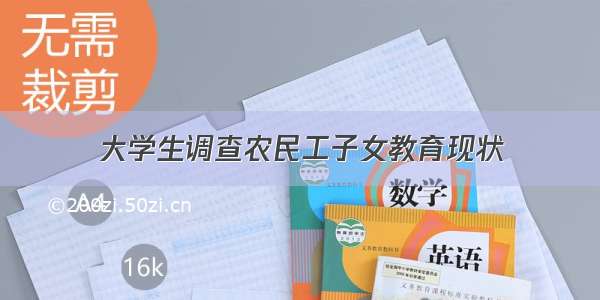 大学生调查农民工子女教育现状