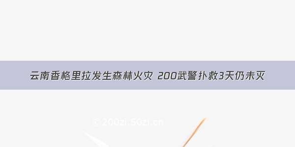 云南香格里拉发生森林火灾 200武警扑救3天仍未灭