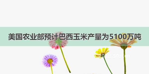 美国农业部预计巴西玉米产量为5100万吨