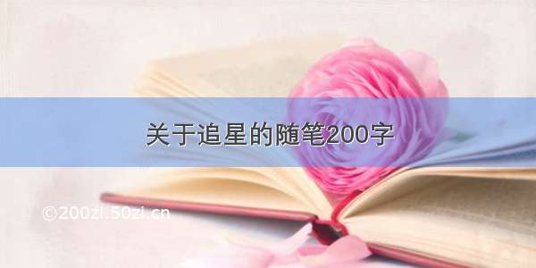 关于追星的随笔200字