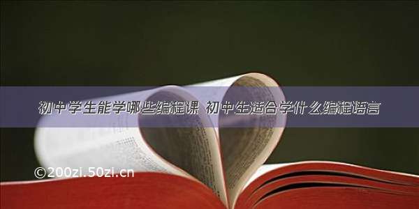 初中学生能学哪些编程课 初中生适合学什么编程语言