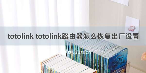 totolink totolink路由器怎么恢复出厂设置