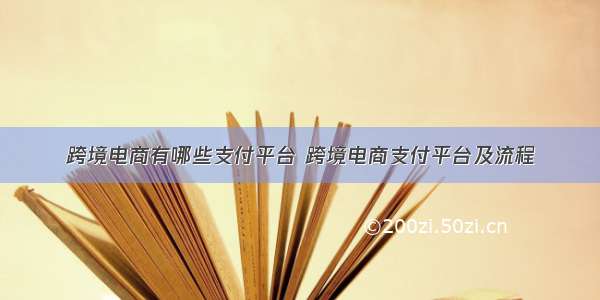 跨境电商有哪些支付平台 跨境电商支付平台及流程