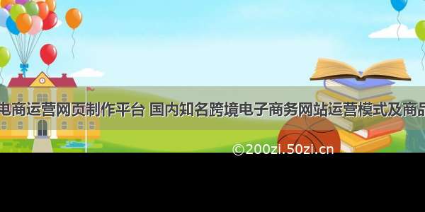 跨境电商运营网页制作平台 国内知名跨境电子商务网站运营模式及商品类目