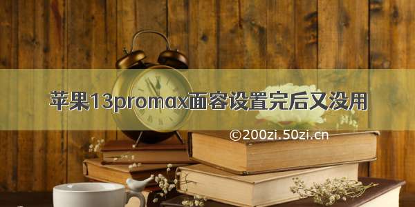 苹果13promax面容设置完后又没用