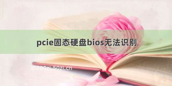 pcie固态硬盘bios无法识别