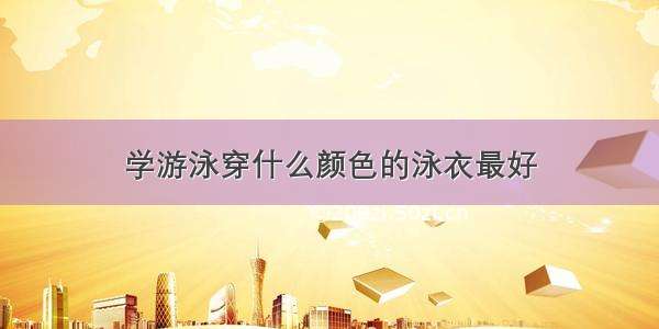 学游泳穿什么颜色的泳衣最好