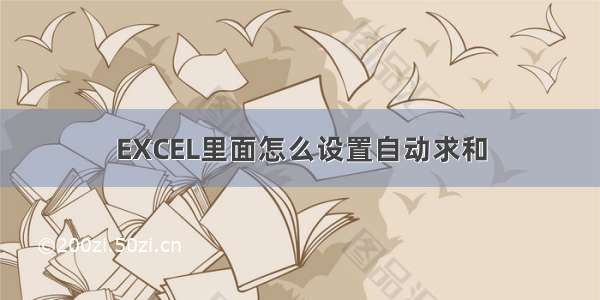 EXCEL里面怎么设置自动求和