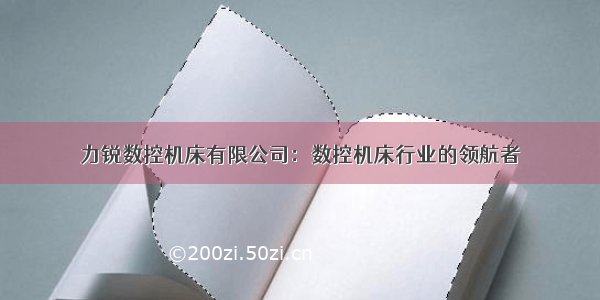 力锐数控机床有限公司：数控机床行业的领航者