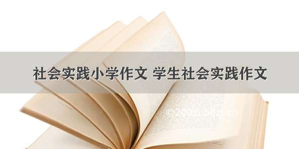 社会实践小学作文 学生社会实践作文