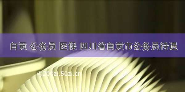 自贡 公务员 医保 四川省自贡市公务员待遇