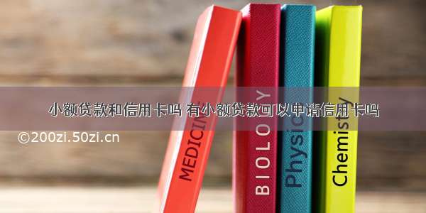 小额贷款和信用卡吗 有小额贷款可以申请信用卡吗