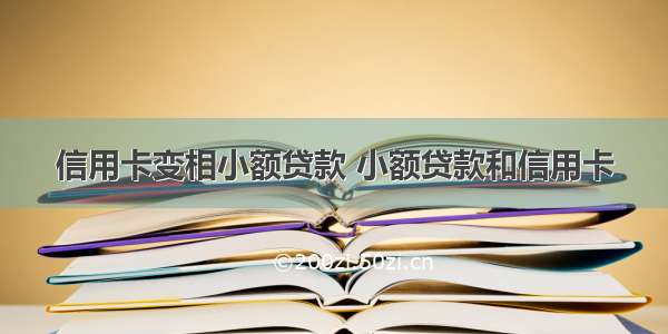 信用卡变相小额贷款 小额贷款和信用卡