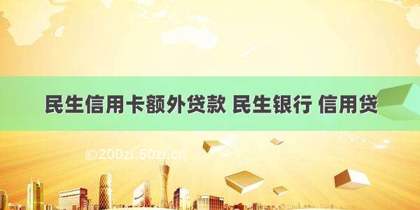 民生信用卡额外贷款 民生银行 信用贷