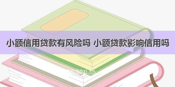 小额信用贷款有风险吗 小额贷款影响信用吗