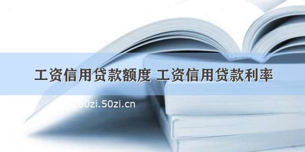 工资信用贷款额度 工资信用贷款利率