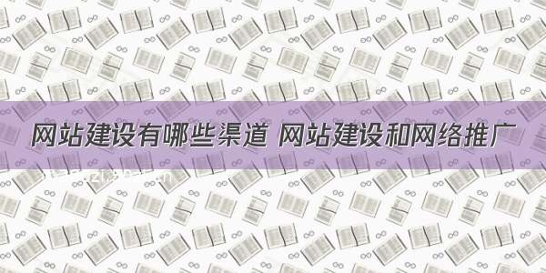 网站建设有哪些渠道 网站建设和网络推广