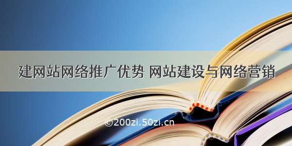 建网站网络推广优势 网站建设与网络营销