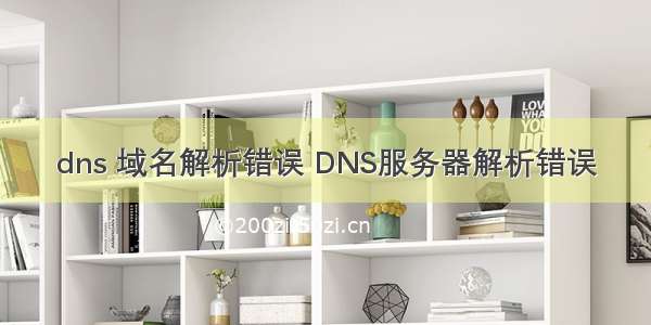 dns 域名解析错误 DNS服务器解析错误