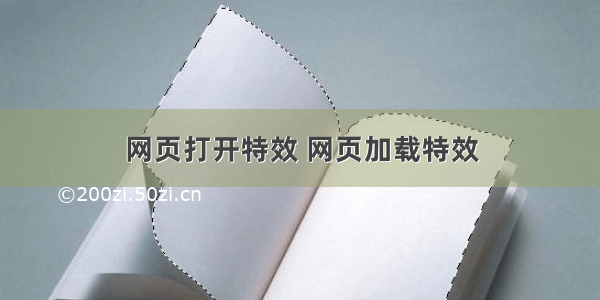 网页打开特效 网页加载特效