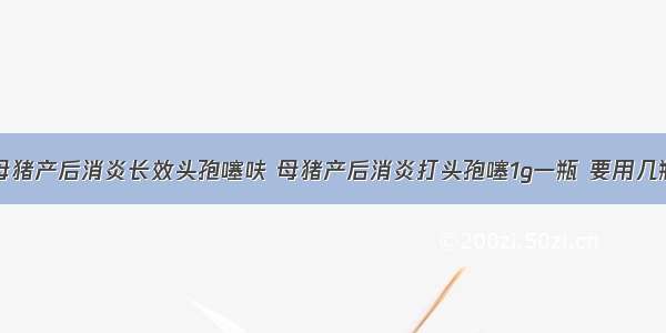 母猪产后消炎长效头孢噻呋 母猪产后消炎打头孢噻1g一瓶 要用几瓶