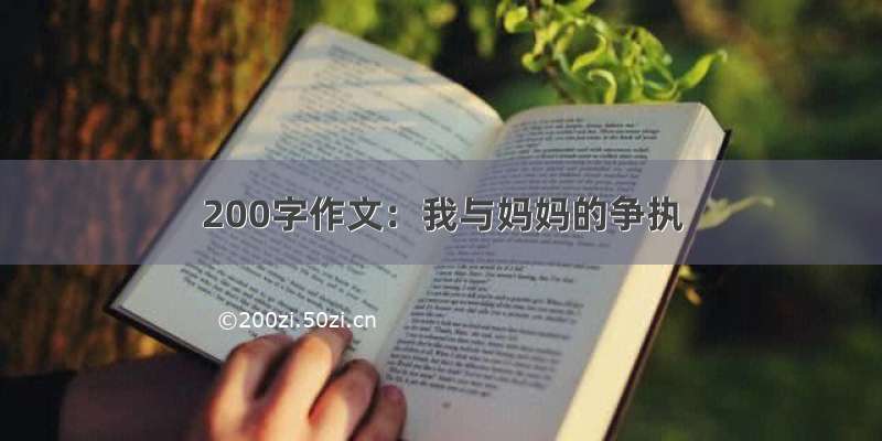 200字作文：我与妈妈的争执