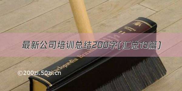 最新公司培训总结200字(汇总19篇)