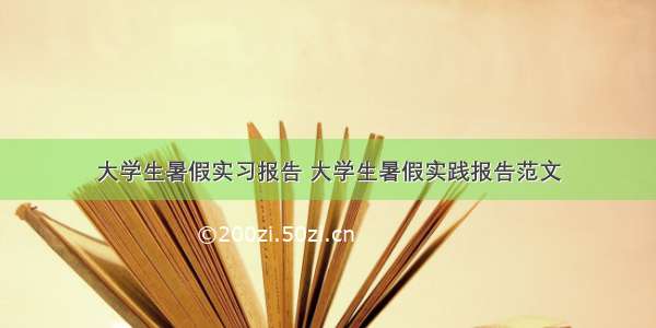 大学生暑假实习报告 大学生暑假实践报告范文