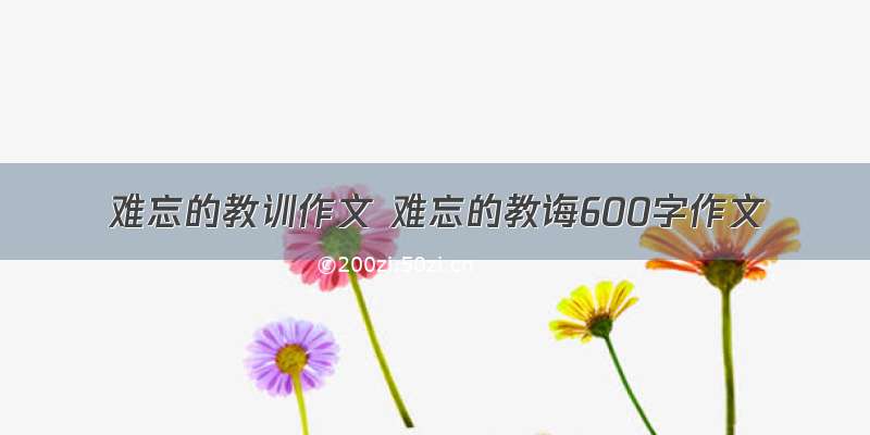 难忘的教训作文 难忘的教诲600字作文