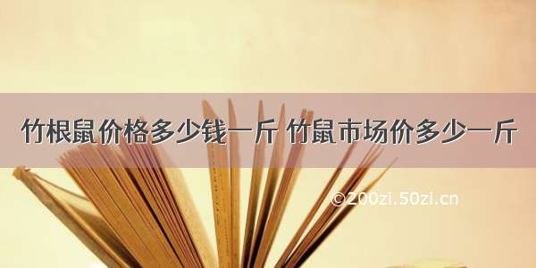 竹根鼠价格多少钱一斤 竹鼠市场价多少一斤