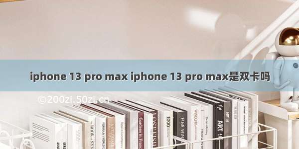 iphone 13 pro max iphone 13 pro max是双卡吗