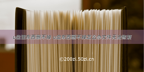 u盘里东西删不掉 u盘东西删不掉怎么办文件无法恢复