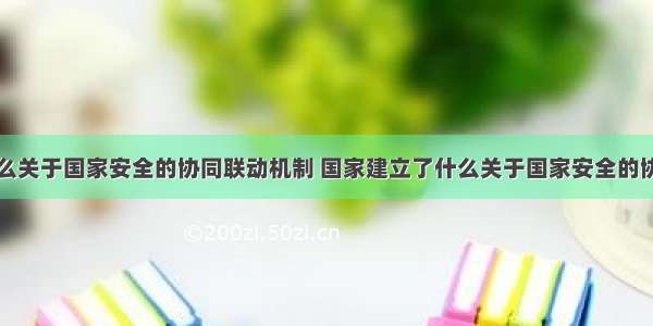 国家建立什么关于国家安全的协同联动机制 国家建立了什么关于国家安全的协同联动机制