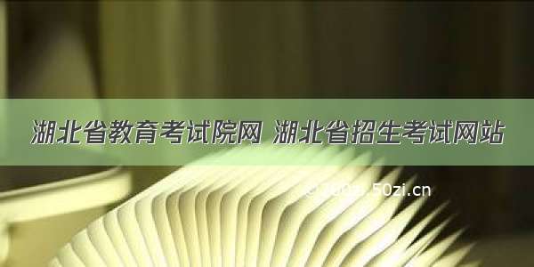 湖北省教育考试院网 湖北省招生考试网站