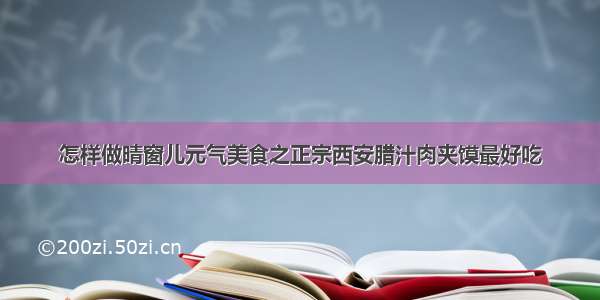 怎样做晴窗儿元气美食之正宗西安腊汁肉夹馍最好吃