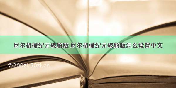 尼尔机械纪元破解版 尼尔机械纪元破解版怎么设置中文