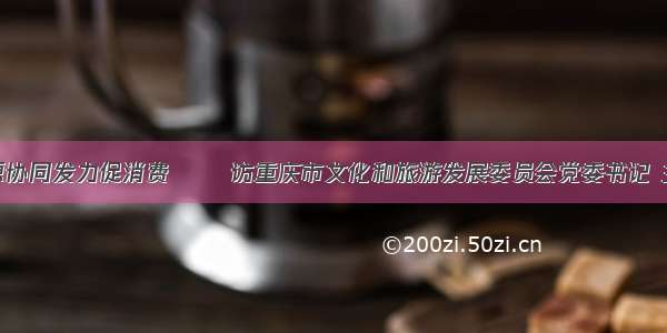 整合资源协同发力促消费 ――访重庆市文化和旅游发展委员会党委书记 主任刘旗