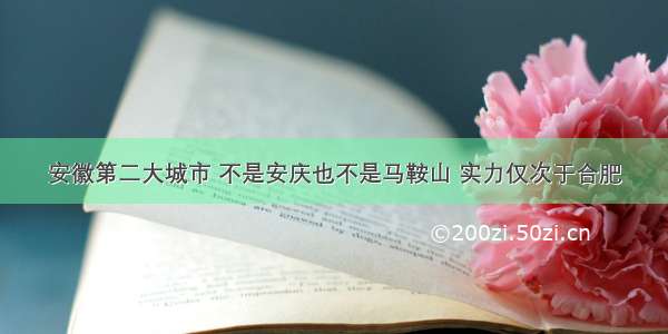 安徽第二大城市 不是安庆也不是马鞍山 实力仅次于合肥